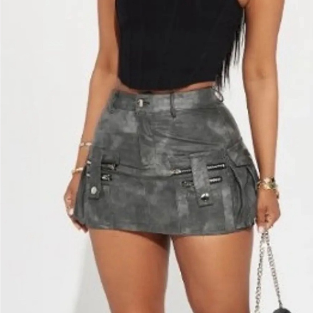 Fashion Nova Gray Mini Skirt
